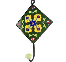 Yellow Floral Ceramic Tile Hook Online